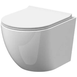 Nuie Freya White Wall Hung Toilet Pan & Soft Close Seat-NCG340
