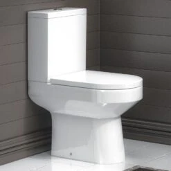 Nuie Harmony White Close Coupled Toilet Pan, Cistern & Soft Close Seat