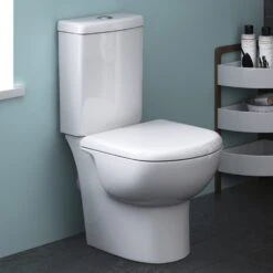 Nuie Knedlington White Compact Close Coupled Toilet Pan, Cistern & Soft Close Seat