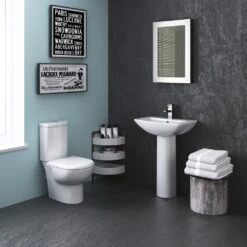 Nuie Knedlington White Compact Close Coupled Toilet Pan, Cistern & Soft Close Seat -Household Goods Shop nuie knedlington white compact close coupled toilet pan cistern soft close seat p30999 150482 image