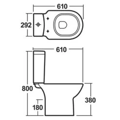 Nuie Knedlington White Compact Close Coupled Toilet Pan, Cistern & Soft Close Seat -Household Goods Shop nuie knedlington white compact close coupled toilet pan cistern soft close seat p30999 150483 image