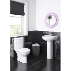 Nuie Lawton White 550mm 1 Tap Hole Basin & Full Pedestal -Household Goods Shop nuie lawton white 550mm 1 tap hole basin full pedestal p30942 150245 image