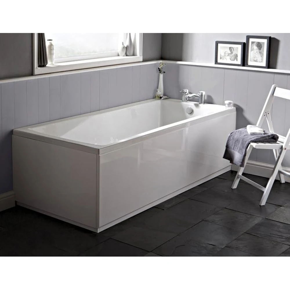 Nuie Linton Square Single Ended Straight Bath 1400x700 & Front Panel 2 Nuie Linton Square Single Ended Straight Bath 1400x700 & Front Panel - Image 2