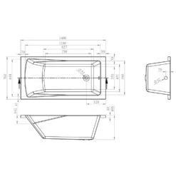 Nuie Linton Square Single Ended Straight Bath 1400x700 & Front Panel 9 Nuie Linton Square Single Ended Straight Bath 1400x700 & Front Panel -Household Goods Shop nuie linton square single ended straight bath 1400x700 front panel p58317 258393 image
