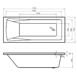 Nuie Linton Square Single Ended Straight Bath 1700x700 5 Nuie Linton Square Single Ended Straight Bath 1700x700 -Household Goods Shop nuie linton square single ended straight bath 1700x700 p7037 146941 image