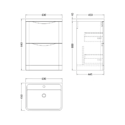 Nuie Lunar Satin Anthracite 600 Floor Standing 2-Drawer Vanity Unit & Basin -Household Goods Shop nuie lunar satin anthracite 600 floor standing 2 drawer vanity unit basin p73877 307309 image
