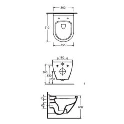 Nuie Marlow White Wall Hung Toilet Pan & Soft Close Seat -Household Goods Shop nuie marlow white wall hung toilet pan soft close seat p30973 150381 image