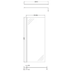 Nuie Matt Black Wetroom Shower Screen With Support Bar 800mm - WRSCBP080 -Household Goods Shop nuie matt black wetroom shower screen with support bar 800mm wrscbp080 p40939 301173 image