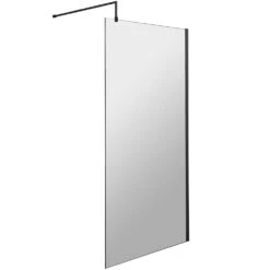 Nuie Matt Black Wetroom Shower Screen With Support Bar 900mm - WRSCBP090 -Household Goods Shop nuie matt black wetroom shower screen with support bar 900mm wrscbp090 p40940 201594 image