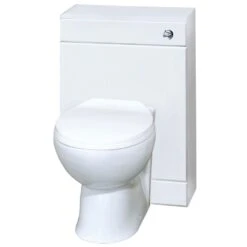 Nuie Mayford Gloss White 500x200mm Back To Wall Unit, Cistern, Pan & Seat