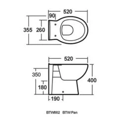 Nuie Mayford Gloss White 500x200mm Back To Wall Unit, Cistern, Pan & Seat -Household Goods Shop nuie mayford gloss white 500x200mm back to wall unit cistern pan seat p31241 154581 image