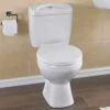 Nuie Melbourne White Close Coupled Toilet Pan, Cistern & Seat - NCS150