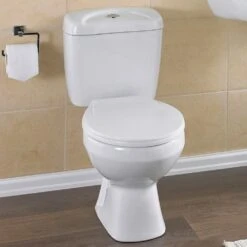 Nuie Melbourne White Close Coupled Toilet Pan, Cistern & Seat - NCS150