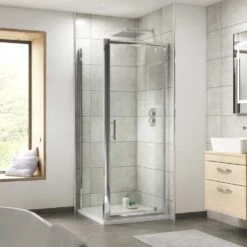 Nuie Pacific 800mm Chrome Shower Enclosure Side Panel