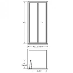 Nuie Pacific Bi-Fold Shower Door 1000mm - AQBD10 7 Nuie Pacific Bi-Fold Shower Door 1000mm - AQBD10 -Household Goods Shop nuie pacific bi fold shower door 1000mm aqbd10 p7054 201699 image