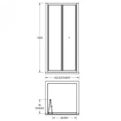 Nuie Pacific Bi-Fold Shower Door 1200mm - AQBD12 -Household Goods Shop nuie pacific bi fold shower door 1200mm aqbd12 p4453 201676 image