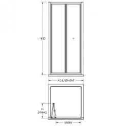 Nuie Pacific Bi-Fold Shower Door 760mm - AQBD76 7 Nuie Pacific Bi-Fold Shower Door 760mm - AQBD76 -Household Goods Shop nuie pacific bi fold shower door 760mm aqbd76 p4242 201701 image