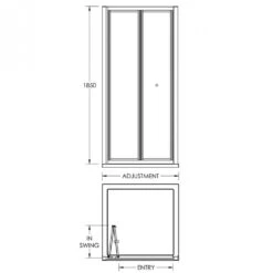 Nuie Pacific Bi-Fold Shower Door 800mm - AQBD8 -Household Goods Shop nuie pacific bi fold shower door 800mm aqbd8 p4454 201702 image