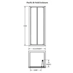 Nuie Pacific Chrome Bi-Fold Door Shower Enclosure 760x700mm -Household Goods Shop nuie pacific chrome bi fold door shower enclosure 760x700mm p15661 150957 image