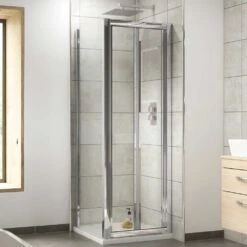 Nuie Pacific Chrome Bi-Fold Door Shower Enclosure 760x900mm
