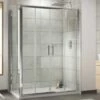 Nuie Pacific Chrome Double Sliding Door Shower Enclosure 1400x700x6mm