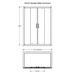 Nuie Pacific Chrome Double Sliding Door Shower Enclosure 1700x900x6mm -Household Goods Shop nuie pacific chrome double sliding door shower enclosure 1700x900x6mm p15788 143523 image