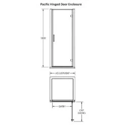Nuie Pacific Chrome Hinged Door Shower Enclosure 800x1000x6mm -Household Goods Shop nuie pacific chrome hinged door shower enclosure 800x1000x6mm p15658 150839 image