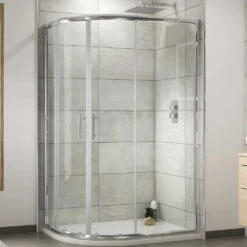 Nuie Pacific Chrome Offset Quadrant Shower Enclosure 1200x800mm