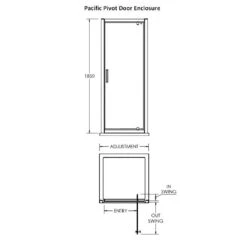 Nuie Pacific Chrome Pivot Door Shower Enclosure 800x800x6mm -Household Goods Shop nuie pacific chrome pivot door shower enclosure 800x800x6mm p15844 150926 image