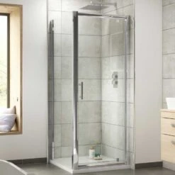 Nuie Pacific Chrome Pivot Door Shower Enclosure 800x800x6mm