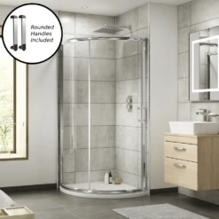 Nuie Pacific Chrome Single Entry Quadrant Shower Enclosure 860x860mm