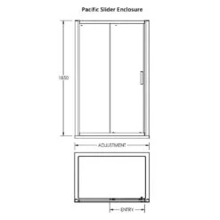 Nuie Pacific Chrome Sliding Door Shower Enclosure 1000x1000x6mm -Household Goods Shop nuie pacific chrome sliding door shower enclosure 1000x1000x6mm p15780 153666 image
