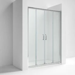 Nuie Pacific Double Sliding Shower Door With Handle 1600mm - AQSLD16H3