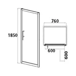 Nuie Pacific Hinged Shower Door 760mm - AQHD76 -Household Goods Shop nuie pacific hinged shower door 760mm aqhd76 p4456 17548 image