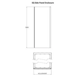 Nuie Pacific Matt Black 900mm Shower Enclosure Side Panel -Household Goods Shop nuie pacific matt black 900mm shower enclosure side panel p40933 201581 image