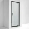 Nuie Pacific Matt Black Profile Pivot Shower Door 800mm - SQPD80BP