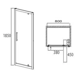 Nuie Pacific Pivot Shower Door 800mm - AQPD80 -Household Goods Shop nuie pacific pivot shower door 800mm aqpd80 p7060 12888 image
