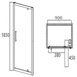 Nuie Pacific Pivot Shower Door 900mm - AQPD90 -Household Goods Shop nuie pacific pivot shower door 900mm aqpd90 p4244 17332 image