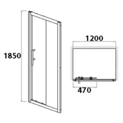 Nuie Pacific Sliding Shower Door 1200mm - AQSL12 -Household Goods Shop nuie pacific sliding shower door 1200mm aqsl12 p9419 20659 image