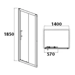 Nuie Pacific Sliding Shower Door 1400mm - AQSL14 -Household Goods Shop nuie pacific sliding shower door 1400mm aqsl14 p4289 17406 image