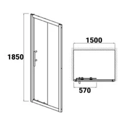 Nuie Pacific Sliding Shower Door 1500mm - AQSL15 -Household Goods Shop nuie pacific sliding shower door 1500mm aqsl15 p29284 212229 image