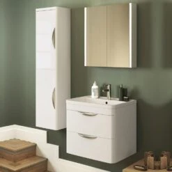 Nuie Parade Gloss White 600mm Basin Bathroom Furniture Pack