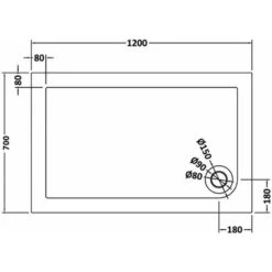 Nuie Pearlstone Rectangular Low Profile Shower Tray 1200x700mm - NTP011 -Household Goods Shop nuie pearlstone rectangular low profile shower tray 1200x700mm ntp011 p9452 20720 image
