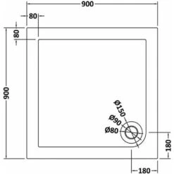 Nuie Pearlstone Square Low Profile Shower Tray 900x900mm - NTP010 -Household Goods Shop nuie pearlstone square low profile shower tray 900x900mm ntp010 p4486 76793 image