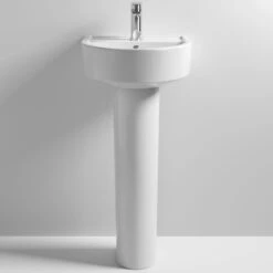 Nuie Provost 420x380 1th White Basin & Full Pedestal - CPV001