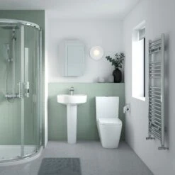 Nuie Provost Ceramic Bathroom Set With Mirror