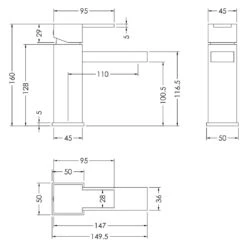 Nuie Sanford Chrome Mono Basin Mixer Tap With Push Button Waste - SAN305 -Household Goods Shop nuie sanford chrome mono basin mixer tap with push button waste san305 p40774 201307 image