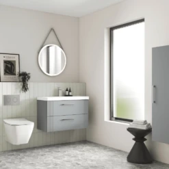 Nuie Satin Grey Bathroom Suite Set