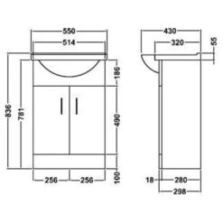 Nuie Saturn Gloss White Round Basin Cloakroom Furniture Pack SAT001 -Household Goods Shop nuie saturn gloss white round basin cloakroom furniture pack sat001 p4540 147745 image