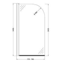 Nuie Straight Bath Shower Screen With Rail 1400mm -Household Goods Shop nuie straight bath shower screen with rail 1400mm p4314 17444 image